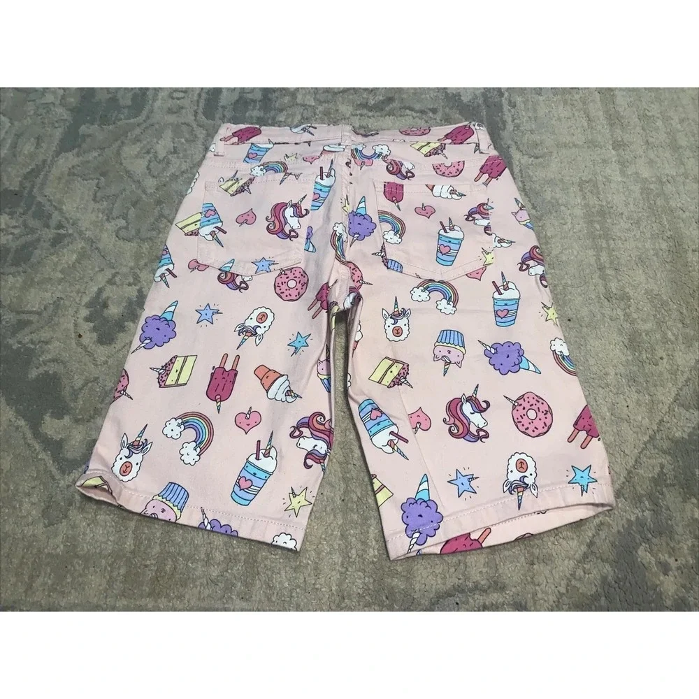 The Childrens‎ Place Pink Colorful Unicorn Shorts Youth Girls sz 10